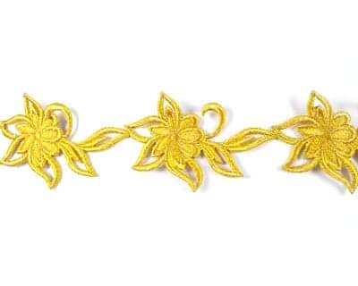 Large Embroidered Floral Trim