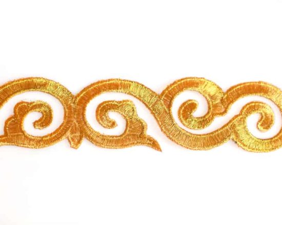 Embroidered Gold Swirl Trim