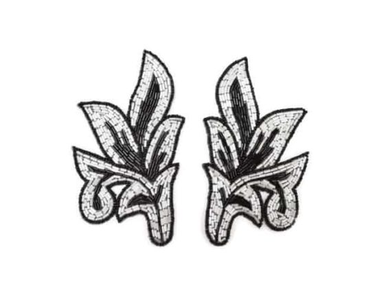 Beaded Matching Leaf Applique (Single or Pair)