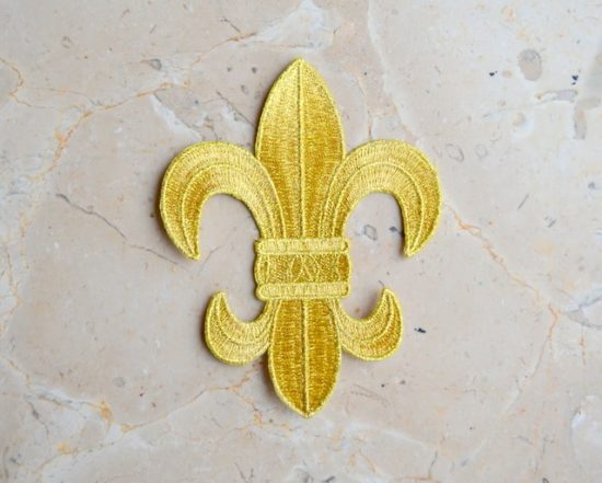 Embroidered Gold Fleur De Lis Emblem (Iron-On)