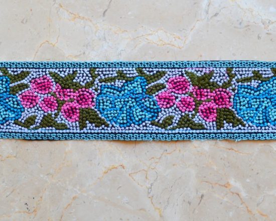 Embroidered Floral Mosaic Trim (Iron-On)