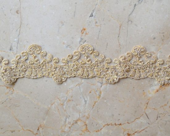 1 Inch Metallic Gold Lace Trim for Bridal, Costume or Jewelry, Crafts and  Sewing by 1 Yard, LP-MX-673