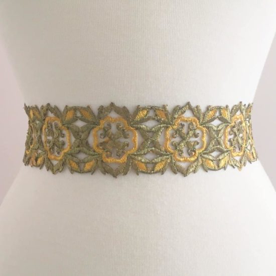 Two Tone Gold Embroidered Trim (Iron-On)