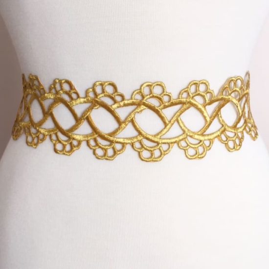 Gold Embroidered Scroll Band