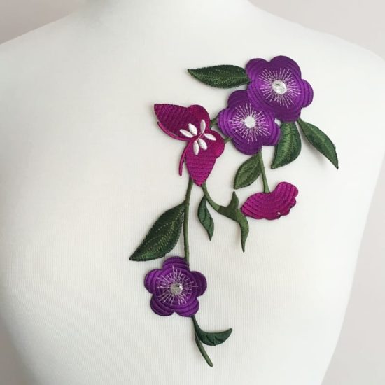 Butterfly Petunia Embroidery (Iron-On)