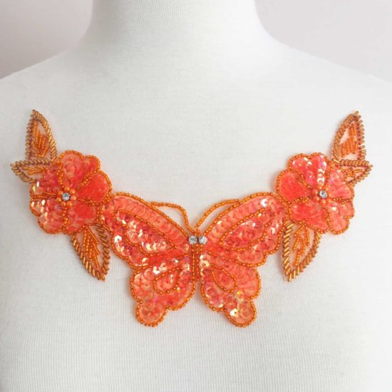 Butterfly Flower Beaded Sequin Neckpiece