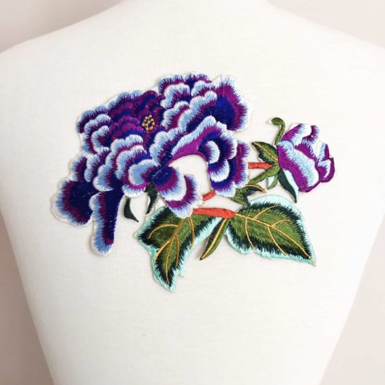 Embroidered Large Peonies Applique