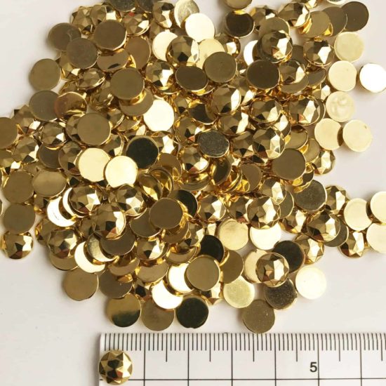 8mm Round Metallic Gold Acrylic Gem Stones (Pack of 1000)