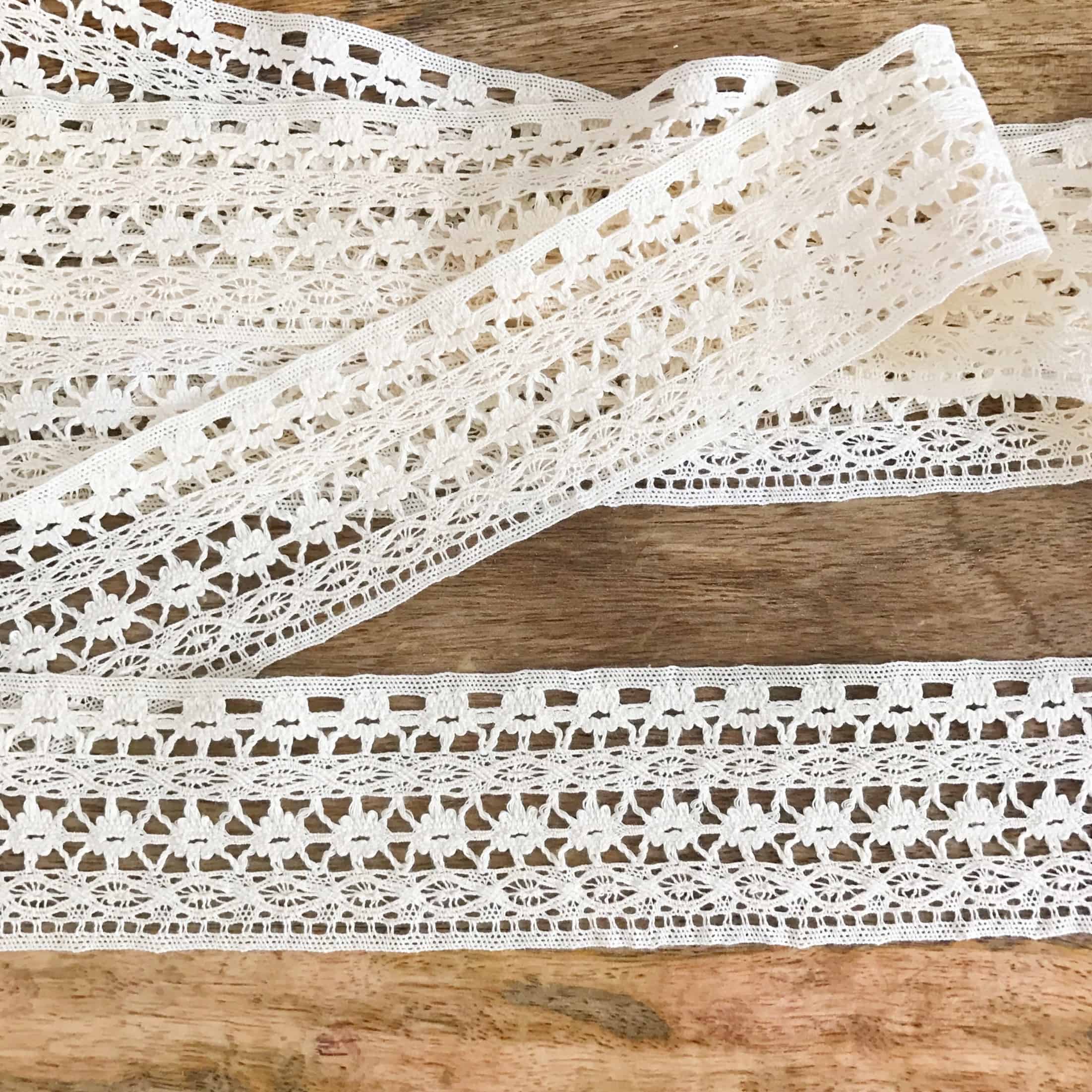 Natural Cotton Crochet Lace Border Trim (5 Yards) - Shine Trim