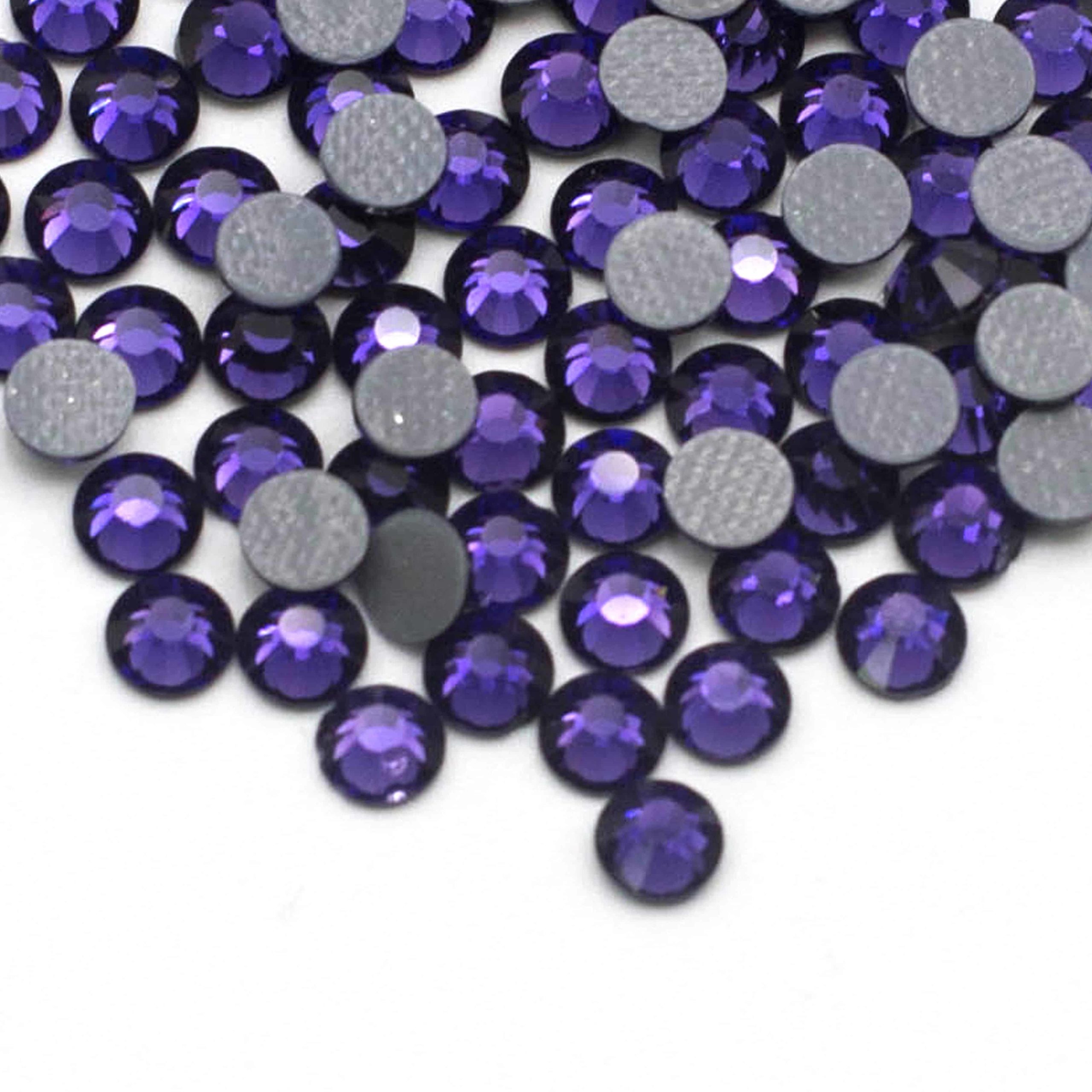 Purple Velvet Crystal Rhinestones Flatback Glass Gems for DIY